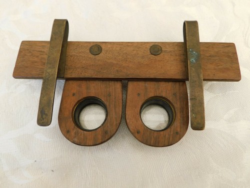 Stereo viewer Victorian wooden folding