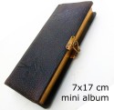 Album en cuir 7x17cm avec mini carte de visite