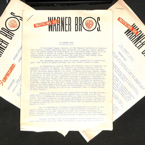 Lote de boletines promocionales de Warner Bros. para la película "El Sargento Negro" (Sergeant Rutledge)