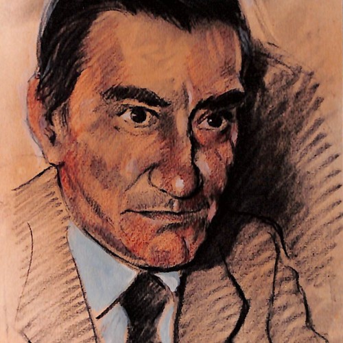 Retrato de Federico Fellini realizado a mano