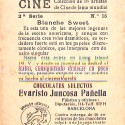 Cromo coleccionable de la actriz Blanche Sweet, Chocolates Juncosa
