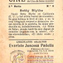 Cromo coleccionable de Betty Blythe, Chocolates Selectos Evaristo Juncosa Pañella