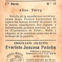 Cromo coleccionable de Alice Terry, Chocolates Evaristo Juncosa