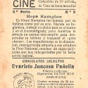 Cromo de Hope Hampton - Chocolates Selectos Evaristo Juncosa Pañella