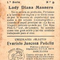 Cromo coleccionable de Lady Diana Manners, Chocolates Juncosa