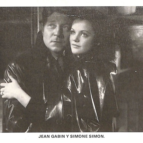 Postal de cine con Jean Gabin y Simone Simon