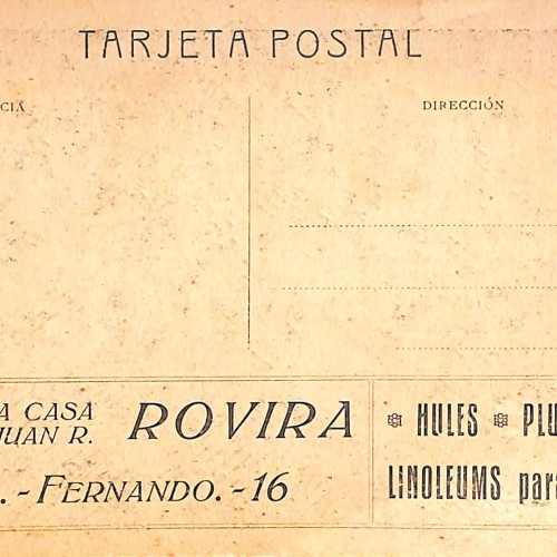 Tarjeta postal promocional de la película muda "Tragado por la arena" (1913) con publicidad en el reverso