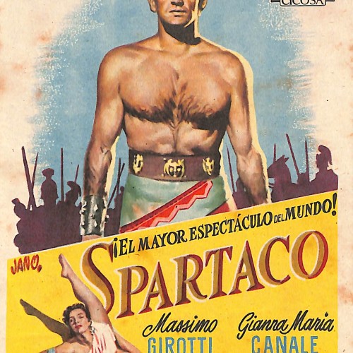 Programa de mano de la película "Spartaco" (1953) y "Matrimonio en dos veces"