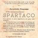 Programa de mano de la película "Spartaco" (1953) y "Matrimonio en dos veces"