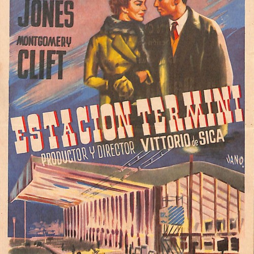 Programa de mano de la película Estación Termini ilustrado por Jano