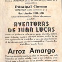 Programa de mano de la película Arroz Amargo
