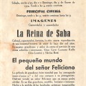 Programa de mano de cine español de 'La Reina de Saba' (1952)