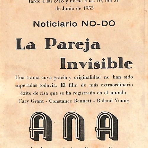 Programa de mano de la película 'Ana' (1951)