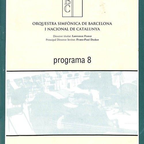 Programa de mano de la Orquestra Simfònica de Barcelona i Nacional de Catalunya, Temporada 2001/2002