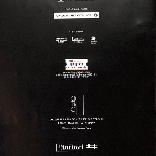 Programa de mano de la Orquestra Simfònica de Barcelona i Nacional de Catalunya, Temporada 2001/2002