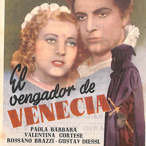 Programa de mano de cine doble: "El vengador de Venecia" y "Juan Nadie"