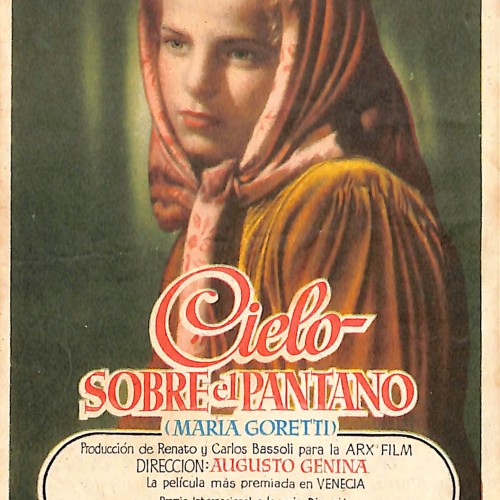 Programa de mano de la película "Cielo sobre el pantano (Maria Goretti)"