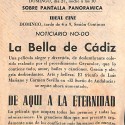 Programa de mano de la película 'La Bella de Cádiz'