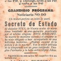 Programa de mano de la película 'Secreto de Estado' (Cine Casino Caldense)