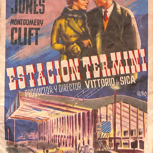 Programa de mano original de la película Estación Termini (1953)