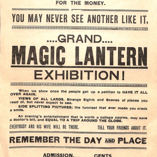 Cartel publicitario de exhibición de Linterna Mágica