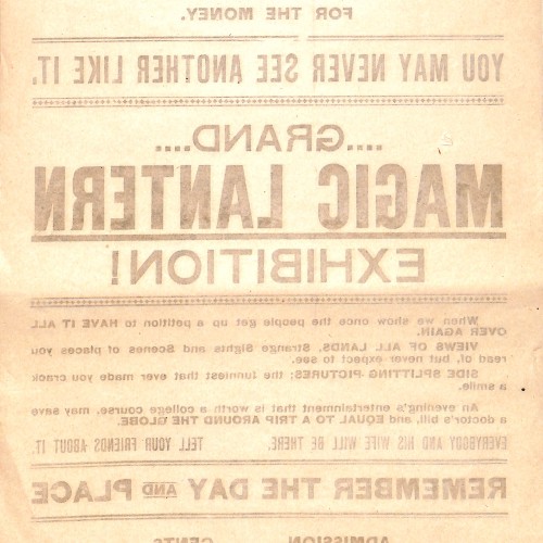 Cartel publicitario de exhibición de Linterna Mágica
