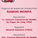 Folleto de proyección de trabajos del cineasta Ramon Monfà