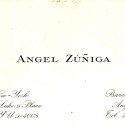 Tarjeta de visita personal del periodista y crítico de cine Ángel Zúñiga