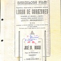 Folleto promocional de la película 'Lucha de Corazones' y boceto manuscrito de Fructuós Gelabert