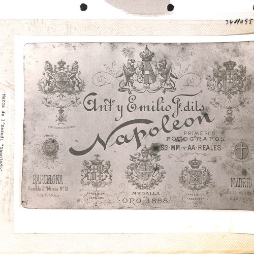 Anuncio o cartel publicitario del estudio fotográfico "Napoleón" (Ant. y Emilio F. dit Napoleón)