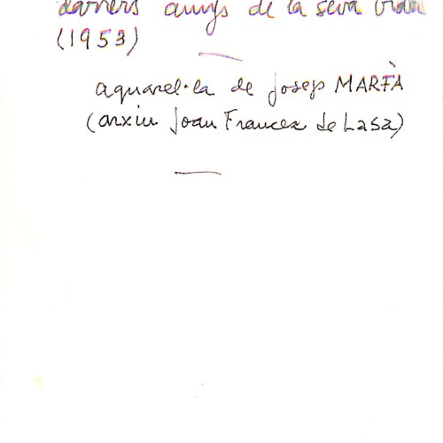 Acuarela original "Retrat de Gelabert als darrers anys de la seva vida" por Josep Marfà