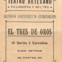 Programa de mano del serial cinematográfico "El Tres de Oros", Teatro Artesano, Villanueva y Geltrú