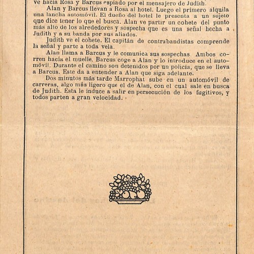 Programa de mano del serial cinematográfico "El Tres de Oros", Teatro Artesano, Villanueva y Geltrú