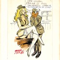 Ilustración original de cómic humorístico firmada por Oscar, con temática de acomodador de cine