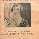 Folleto promocional o programa de mano de la película 'Su hermana de París' con Constance Talmadge