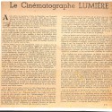 Hoja impresa titulada 'Le Cinématographe Lumière'