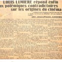 Recorte de periódico con entrevista a Louis Lumière (Comœdia, 1936)