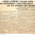 Recorte de periódico con entrevista a Louis Lumière