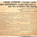 Recorte de periódico con artículo sobre Louis Lumière