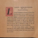 Lámina biográfica de Raoul Grimoin-Sanson con ilustración