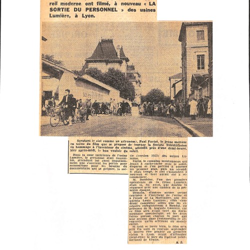 Recorte de prensa original sobre documental de Lumière