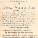 Programa de mano de la película 'Diez Valientes'