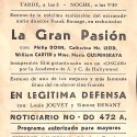 Programa de mano de la película 'La gran pasión'