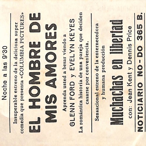 Programa de mano de la película 'El hombre de mis amores'
