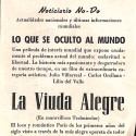 Programa de mano de la película 'La Viuda Alegre' (Ideal Cine, 1954)