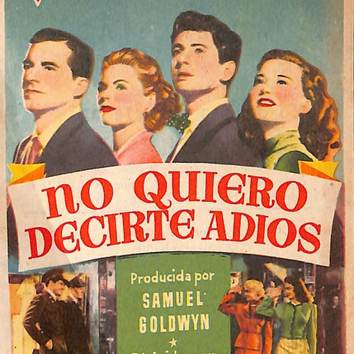 Programa de mano de la película 'No quiero decirte adiós'
