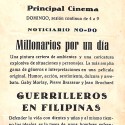 Programa de mano de la película "Guerrilleros en Filipinas"