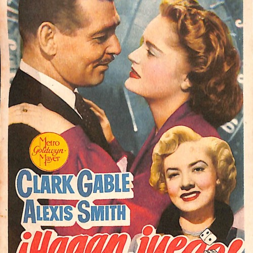 Programa de mano de la película '¡Hagan juego!' (Any Number Can Play, 1949)
