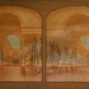 Tarjeta estereoscópica 'tissue' (translúcida coloreada), Galerie des Batailles, Palais de Versailles