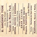 Programa de mano de la película "Tarzán en Nueva York" (1942)
